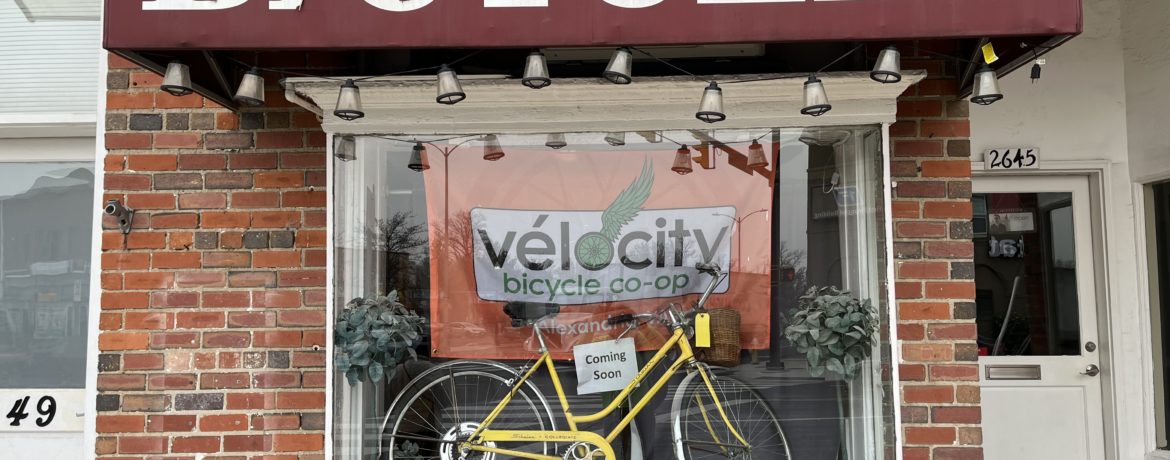 Vélocity storefront on Pershing Drive in Arlington VA