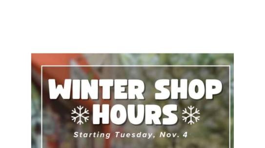 Vélocity Winter Shop Hours Effective Nov 4